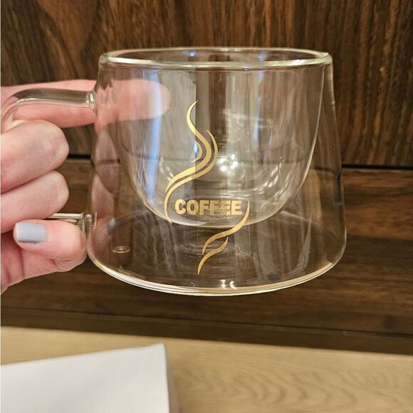 New Transparent Glass Coffee Cups - Picture 2 of 4